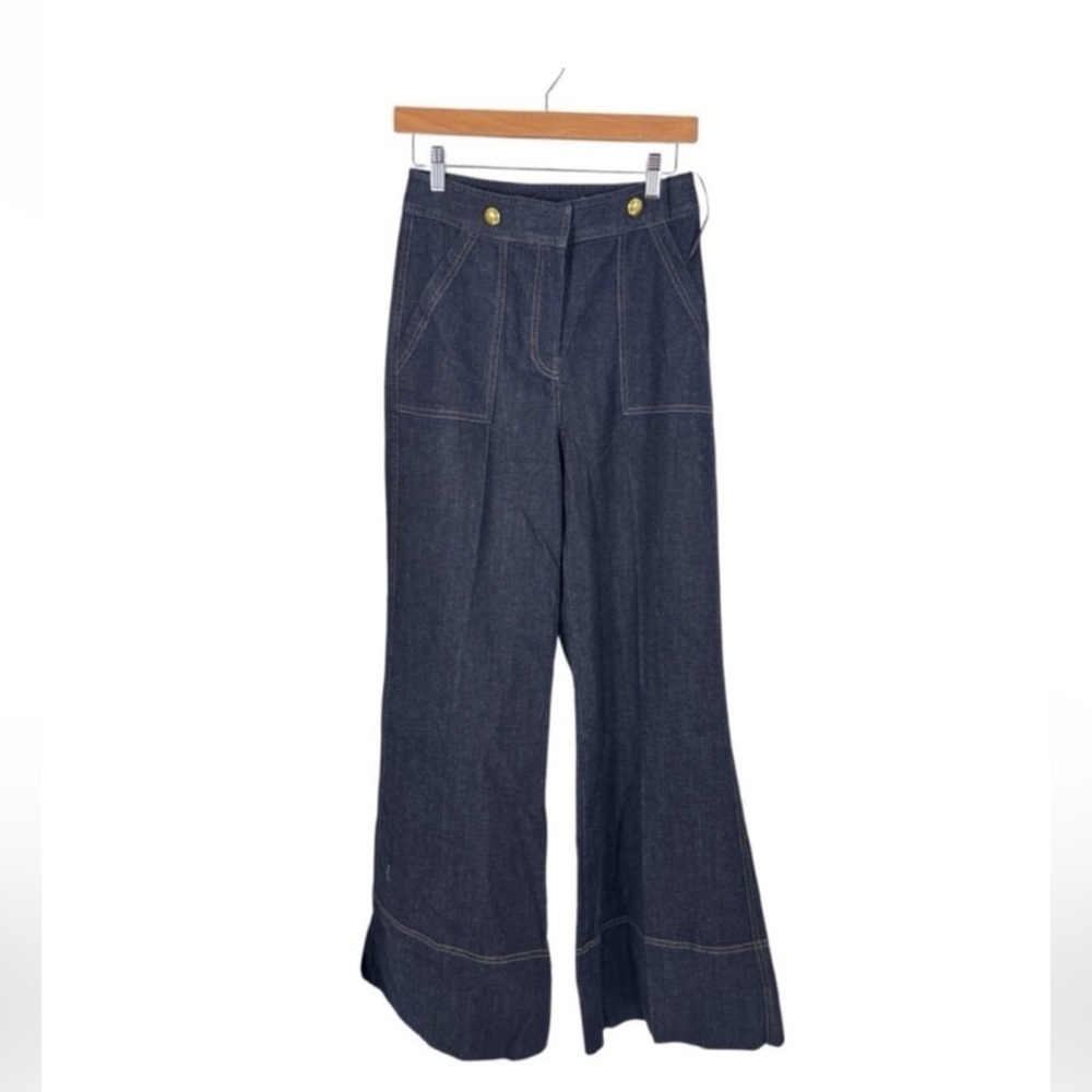 Tuckernuck x India Hicks Palladian Wide Leg Jeans 4 NWT High Rise Dark Wash - Picture 6 of 13